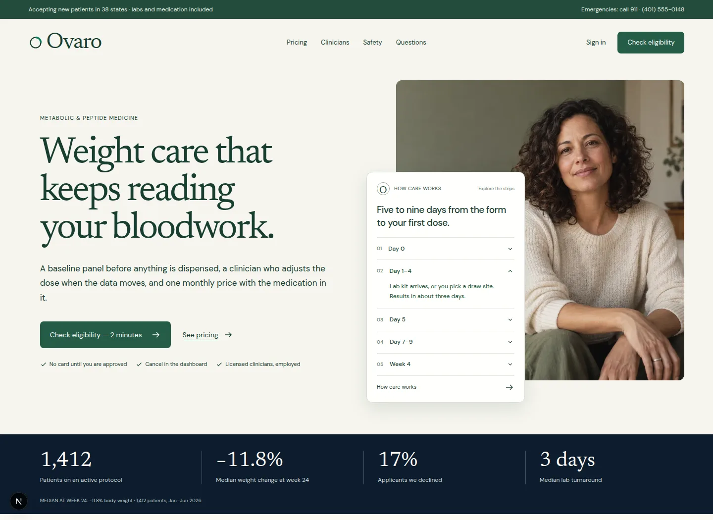 Sage / human: desktop announcement, navigation, and hero design