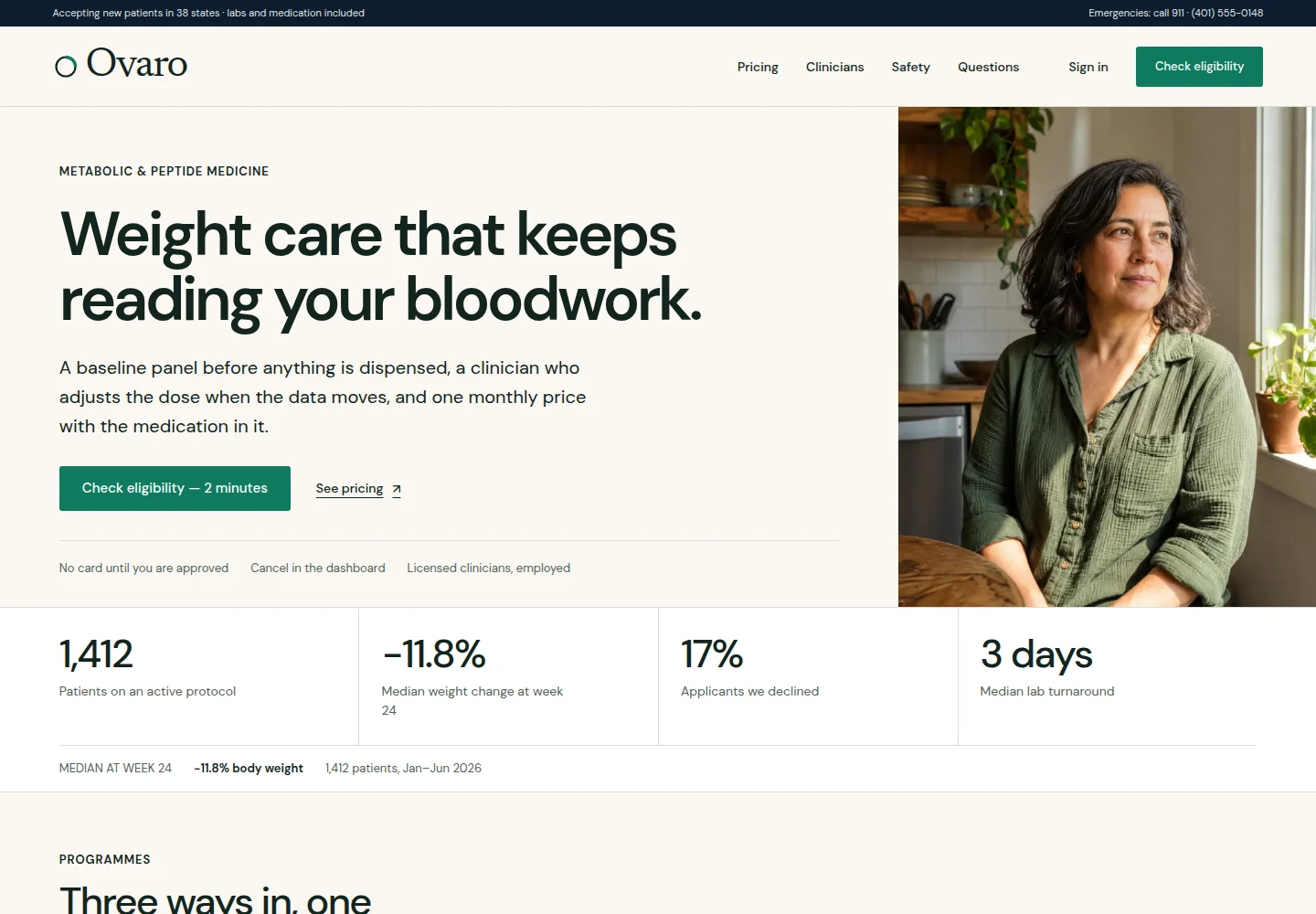 Clinical working page, desktop preview